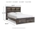 Drystan - Queen Bookcase Bed With 2 Storage Drawers - Brown / Beige