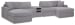 Modmax - Granite - 5 Piece Double Chaise Sectional With Audio Console