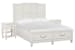 Willowbrook - King Panel Storage Bed With 2 Open Nightstands - Egg Shell White