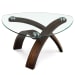 Allure - Pie Shaped Cocktail Table With Glass Top - Hazlenut