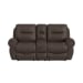 Topeka - Loveseat With Console, Hidden Cups - Rocky Brown