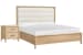 Somerset - King Upholstered Panel Bed With Nightstand - Butternut