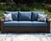 Windglow - Blue / Brown - Sofa With Cushion