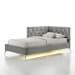 Amberley - Twin Upholstered Corner Bed With LED And USB - Gray