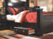 Shay - Almost Black - 8 Pc. - Dresser, Mirror, Chest, Queen Poster Bed with 2 Storage Drawers