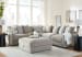 Aslan Court - Pebble - 6 Pc. - 5-Piece Sectional, Ottoman