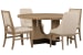 Tristan - 60" Round Dining Table With 2 Side Chairs And 2 Arm Chairs - Swiss Coffee / Beige