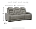 The Man-Den - Gray - PWR REC Sofa with ADJ Headrest