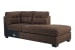 Maier - Walnut - 3 Pc. - Right Arm Facing Corner Chaise 2 Pc Sectional, Ottoman