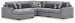 Bealton - Salt and Pepper - 5-Piece Sectional With LAF Corner Chaise
