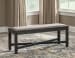 Tyler Creek - Dark Gray - 8 Pc. - Dining Room Table, 4 Side Chairs, Bench, 2 Cabinets