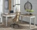 Realyn - White / Brown - 3 Pc. - Home Office L Shaped Desk, Swivel Desk Chair