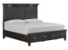 Sierra - Complete Queen Lighted Panel Storage Bed - Obsidian