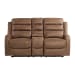 Avanti - PU Power Motion Loveseat With Power Motion Head Recliner & Console - Whiskers Brown