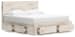 Lawroy - Light Natural - King Panel Bed With Storage Footboard And 2 Under Bed Storage Units