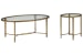 Copia - Oval Cocktail Table With End Table - Antiqued Silver With Gold Tint