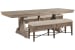 Paxton Place - Extendable Trestle Dining Table With 2 Upholstered Benches - Dovetail Gray