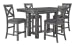 Myshanna - Gray - 5 Pc. - Counter Extension Table, 4 Barstools