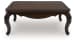 Maylee - Dark Brown - Rectangular Cocktail Table With Cabriole Legs