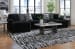 Midnight-Madness - 3-Piece Sectional With Laf And Raf Corner Chaises - Onyx