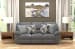 Trifecta - Sofa With 3 Recliners And Drop Down Table - Smoke