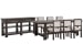 Tauren - Trestle Dining Table With 6 Upholstered Side Chairs And Sideboard - Coffee Bean / Beige