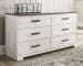Shawburn - White / Black / Gray - Six Drawer Dresser