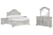 Bronwyn - King Shaped Panel Bed, 2 Nightstands And Drawer Dresser With Shaped Mirror - Alabaster