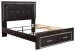Kaydell - Black - Queen Upholstered Panel Bed With 2 Storage Drawers, Roll Slats