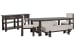 Tauren - Trestle Dining Table With 2 Benches, 2 Upholstered Side Chairs And Sideboard - Coffee Bean / Beige