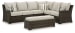 Brook Ranch - Brown - Sofa Sectional, Bench With Cushion (Set of 3)