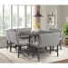Seneca - Counter Corner Bench With Upholstered Back And Grey Fabric - Gray