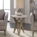 Marnie - Limestone Side Table - White & Light Brown