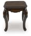 Maylee - Dark Brown - Rectangular End Table With Cabriole Legs