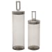 Carmen - Seeded Glass Containers (Set of 2) - Pearl Silver