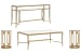 Lorena - Rectangular Cocktail Table With 2 Accent Tables And Sofa Table - Burnished Brass