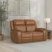 Ziggy - Power Reclining Loveseat With Power Headrest, Lumbar, Heat & Massage - Camel