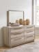 Hasbrick - Tan - 8 Pc. - Dresser, Mirror, Chest, King Slat Panel Bed, 2 Nightstands