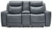 Mindanao - Steel - Power Reclining Loveseat with Console /Adj Hdrst