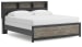 Broachmyn - King Lighted Bookcase Panel Bed - Black / Gray