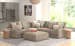 Turner - 3 Piece Sectional With Cocktail Ottoman - Mushroom