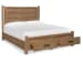 Plum Creek - King Panel Storage Bed And Drawer Dresser With Landscape Mirror - Sierra Brown