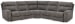 Next-Gen Durapella - 5-Piece Power Reclining Sectional With RAF And LAF Recliners - Slate