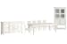 Willowbrook - Extendable Rectangular Dining Table With 6 Upholstered Side Chairs, Buffet And Display Cabinet - Egg Shell White