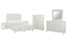 Willowbrook - King Panel Storage Bed, 2 Open Nightstands, Drawer Dresser With Landscape Mirror And Drawer Chest - Egg Shell White