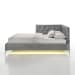 Amberley - Full Upholstered Corner Bed With LED And USB - Gray