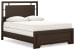 Covetown - 4 Pc. - Dresser, Mirror, Queen Panel Bed - Dark Brown
