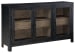 Lenston - Black / Gray - Accent Cabinet With 3 Doors