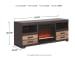 Harlinton - Warm Gray - 2 Pc. - 63" TV Stand with Fireplace Insert Glass/Stone