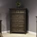 Paradise Valley - 5 Piece Bedroom Set (King Upholstered Bed, Dresser & Mirror, Chest, Nightstand) - Dark Brown